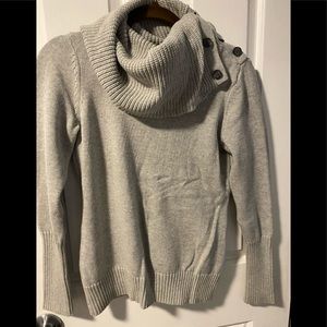 Chunky knit grey cowl neck sweater